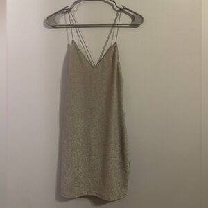 Sparkly silver size M H&M spaghetti strap minidress!